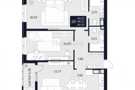 2 комнатная квартира На Высоте