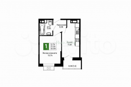 1-к. квартира, 32,6 м², 16/16 эт.