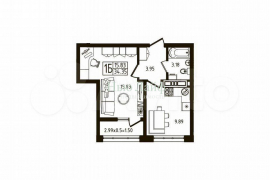 1-к. квартира, 34,4 м², 3/9 эт.