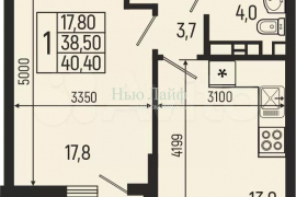 1-к. квартира, 40,4 м², 8/9 эт.