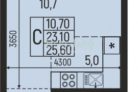 Студия Адыгея, Майкоп  (25.6 м²)