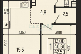 1-к кв. Адыгея, Майкоп  (42.5 м²)