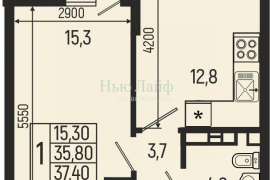 1-к кв. Адыгея, Майкоп  (37.4 м²)