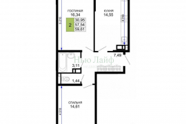 Продается 2-комн. квартира, 59,61 м²



