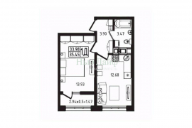 1-к кв. Адыгея, Майкоп  (35.45 м²)