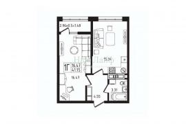 1-к кв. Адыгея, Майкоп  (41.15 м²)