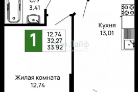 1-к кв. Адыгея, Майкоп 9 Мая ул., 14А (33.92 м²)
