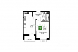 1-к кв. Адыгея, Майкоп 9 Мая ул., 14А (34.72 м²)