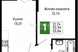 1-к кв. Адыгея, Майкоп 9 Мая ул., 14А (33.84 м²)