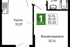 1-к кв. Адыгея, Майкоп 9 Мая ул., 14А (34.22 м²)